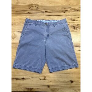 Tommy Bahama Shorts Mens 33 Blue Boracay Flat Front Relaxed Chino 9" Inseam